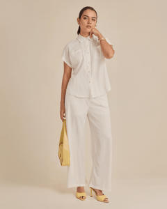 Conjunto Dama Blusa y Pantalón Blanco Casual - ROXANZ