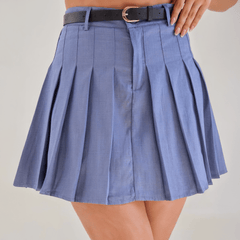 Falda Plisada Elegante con Cinturón Tallas Disponibles - ROXANZ