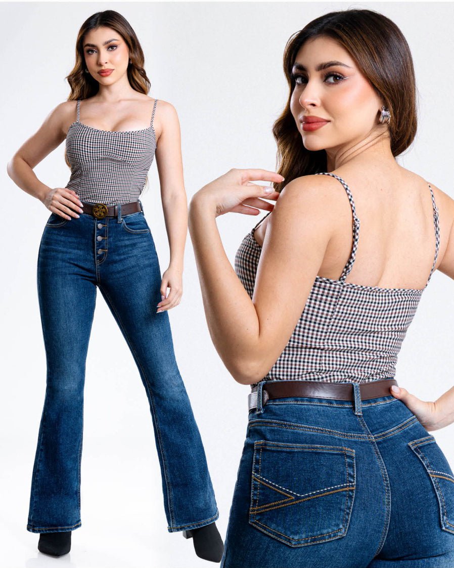 Jeans Bootcut de Mujer Tiro Alto Estilo Texas Ranch - ROXANZ