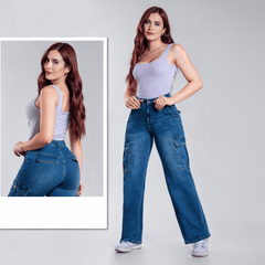 Jeans Cargo Wide Leg Juliette para Mujer - ROXANZ