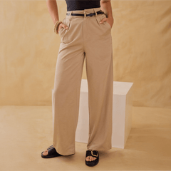 Pantalones Anchos de Moda con Cintura Alta para Mujer - ROXANZ