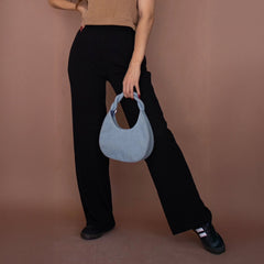 Pantalones de Talle Alto Con Textura - Roxanz