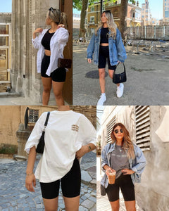 Short Biker Versátil Negro para Mujer Estilo Casual Urbano - Roxanz