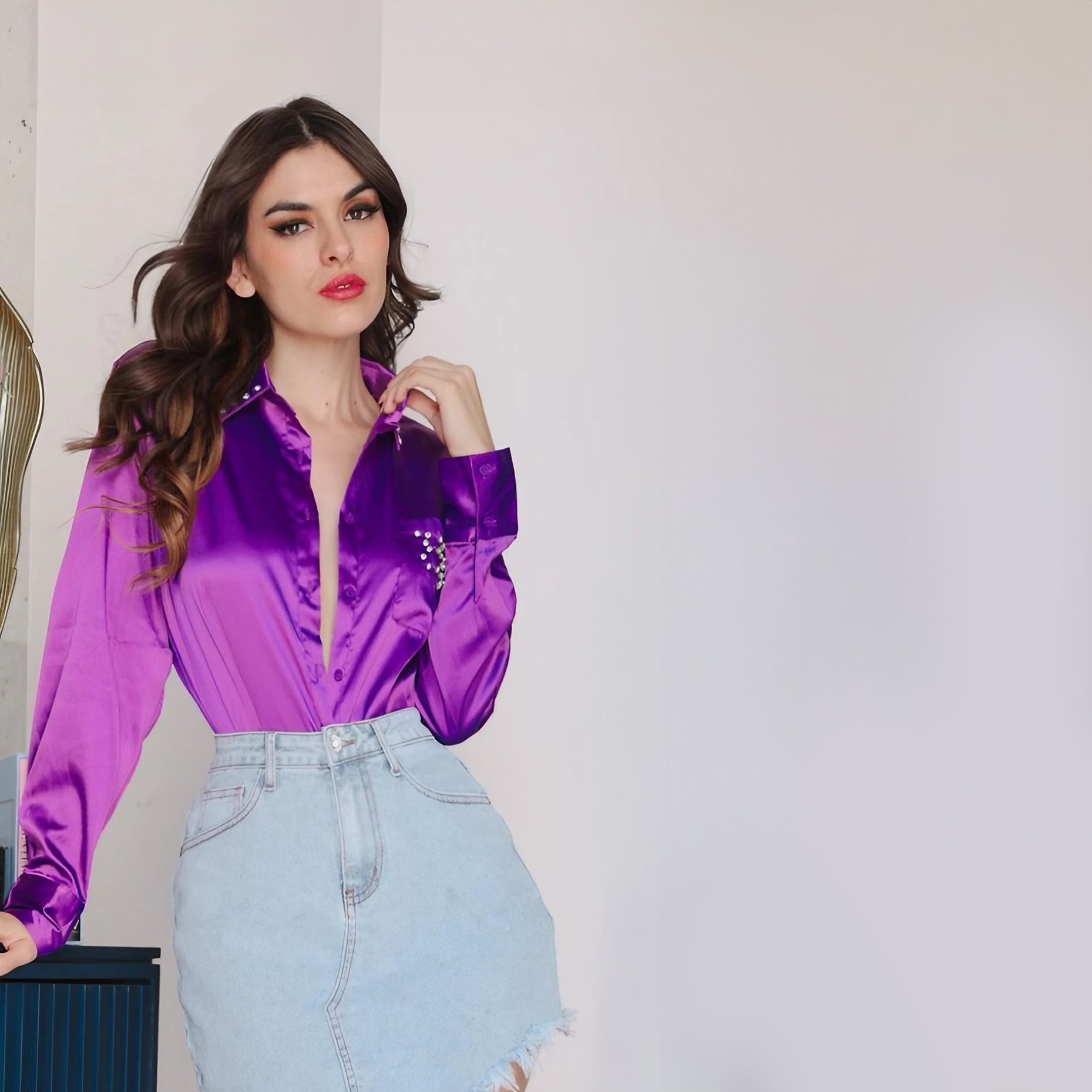 Blusas Elegantes Blusas Color Lila 2020 Camisa Purpura Blusas