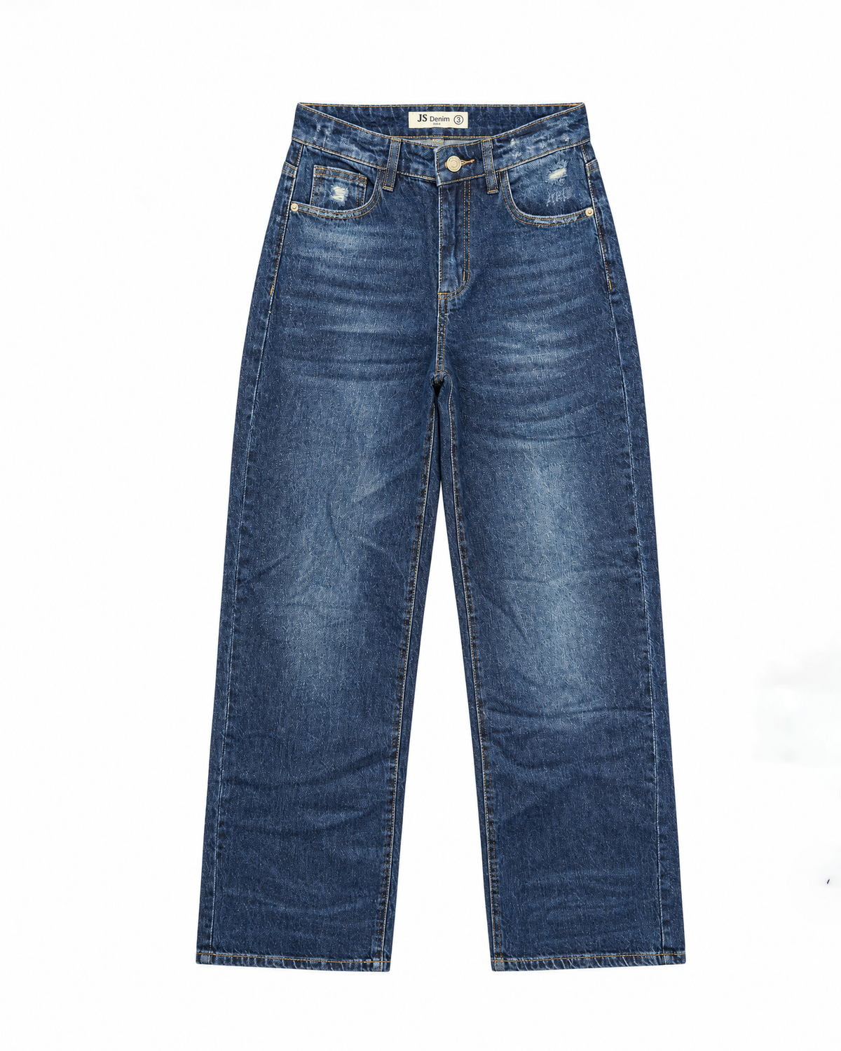 Jeans Straight Mezclilla Azul Claro Ajuste