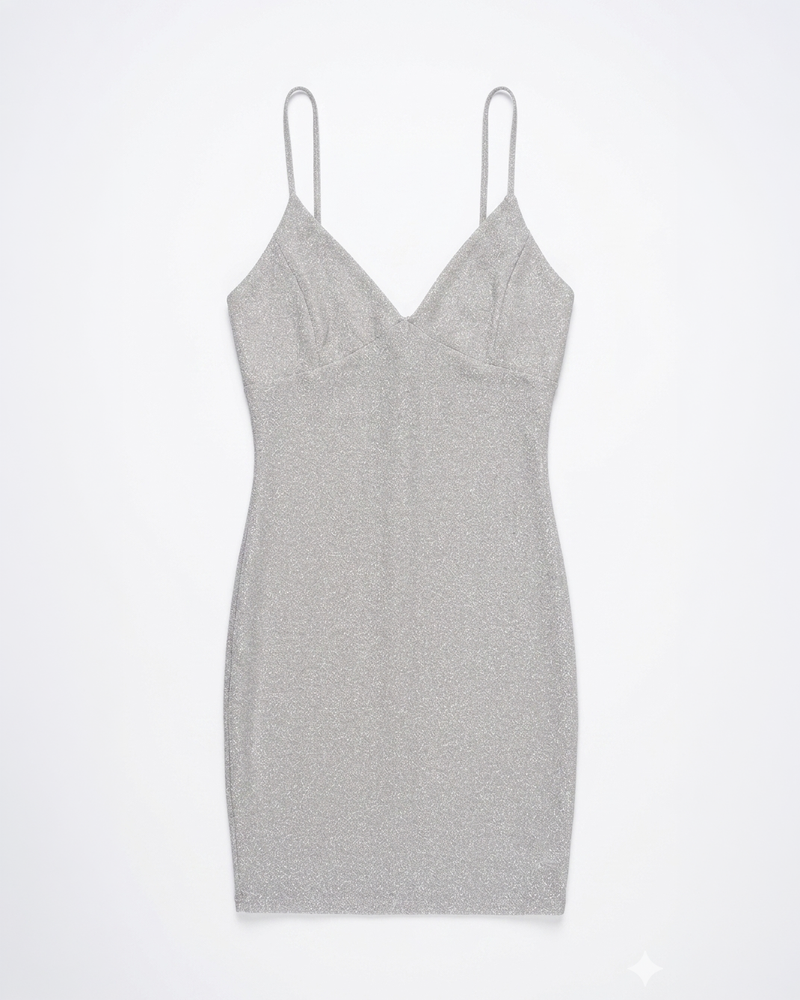 Vestido de Tirantes Brilloso L Blanco