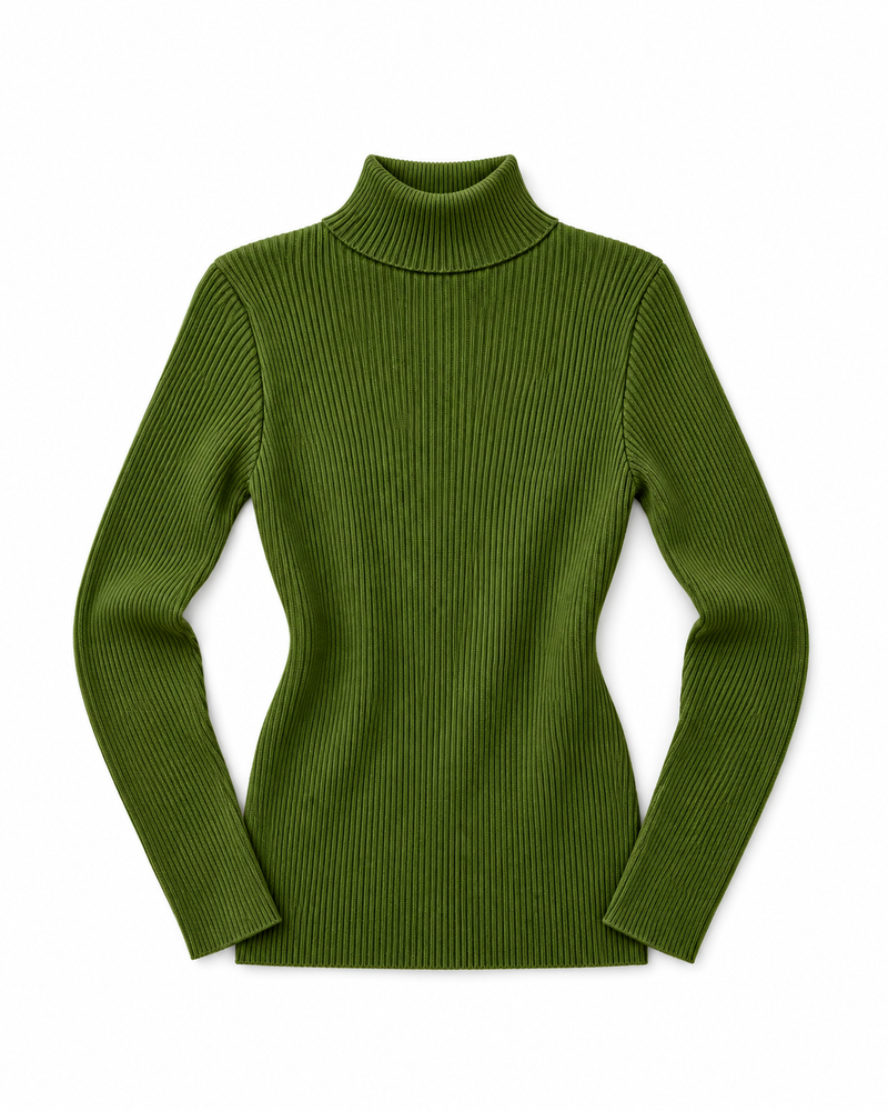 Blusa Manga Larga Acanalada Verde
