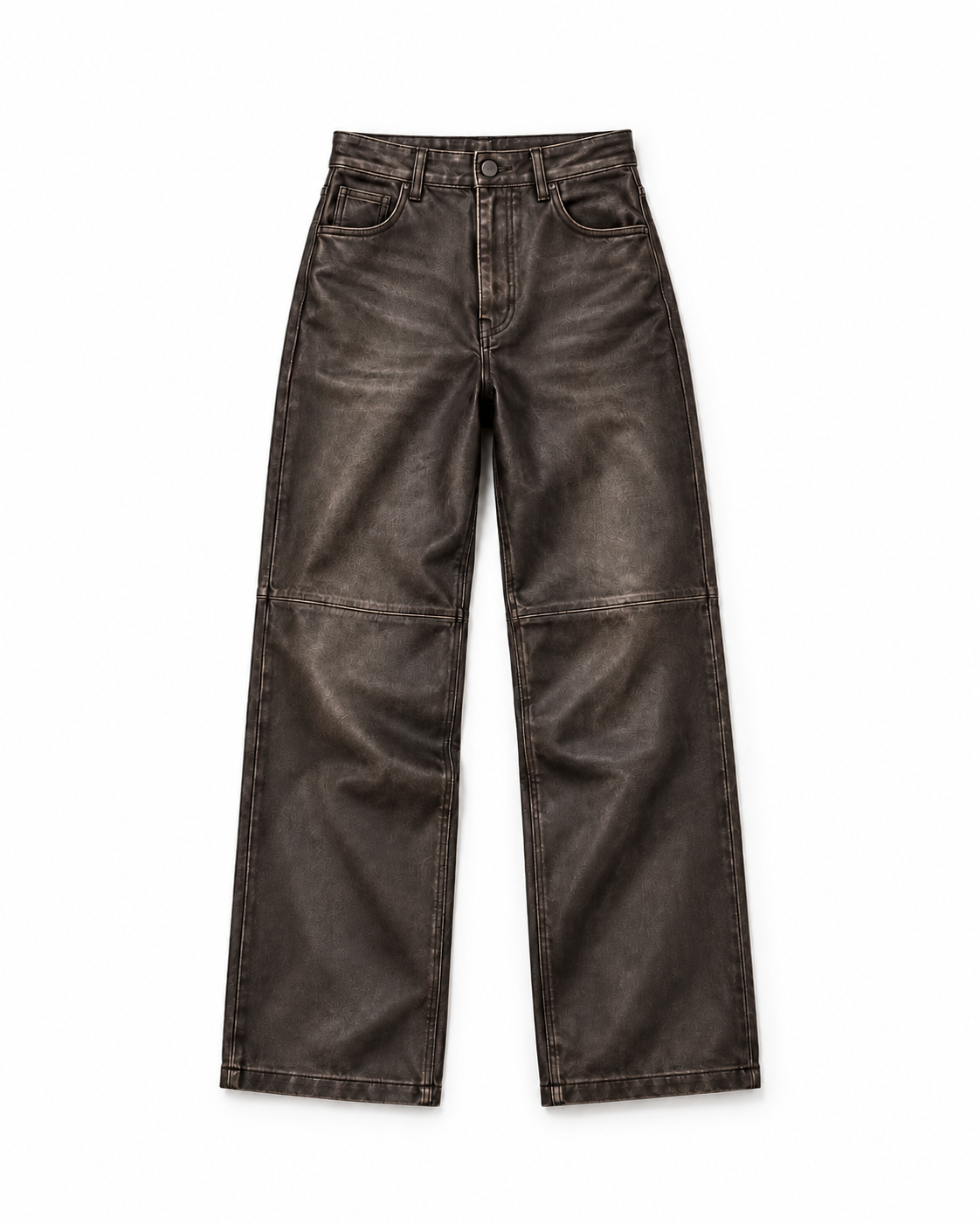 Pantalón Wide Leg Negro de Vinipiel para Mujer