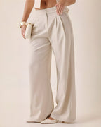 Pantalón Wide Leg Cruzado Tinto