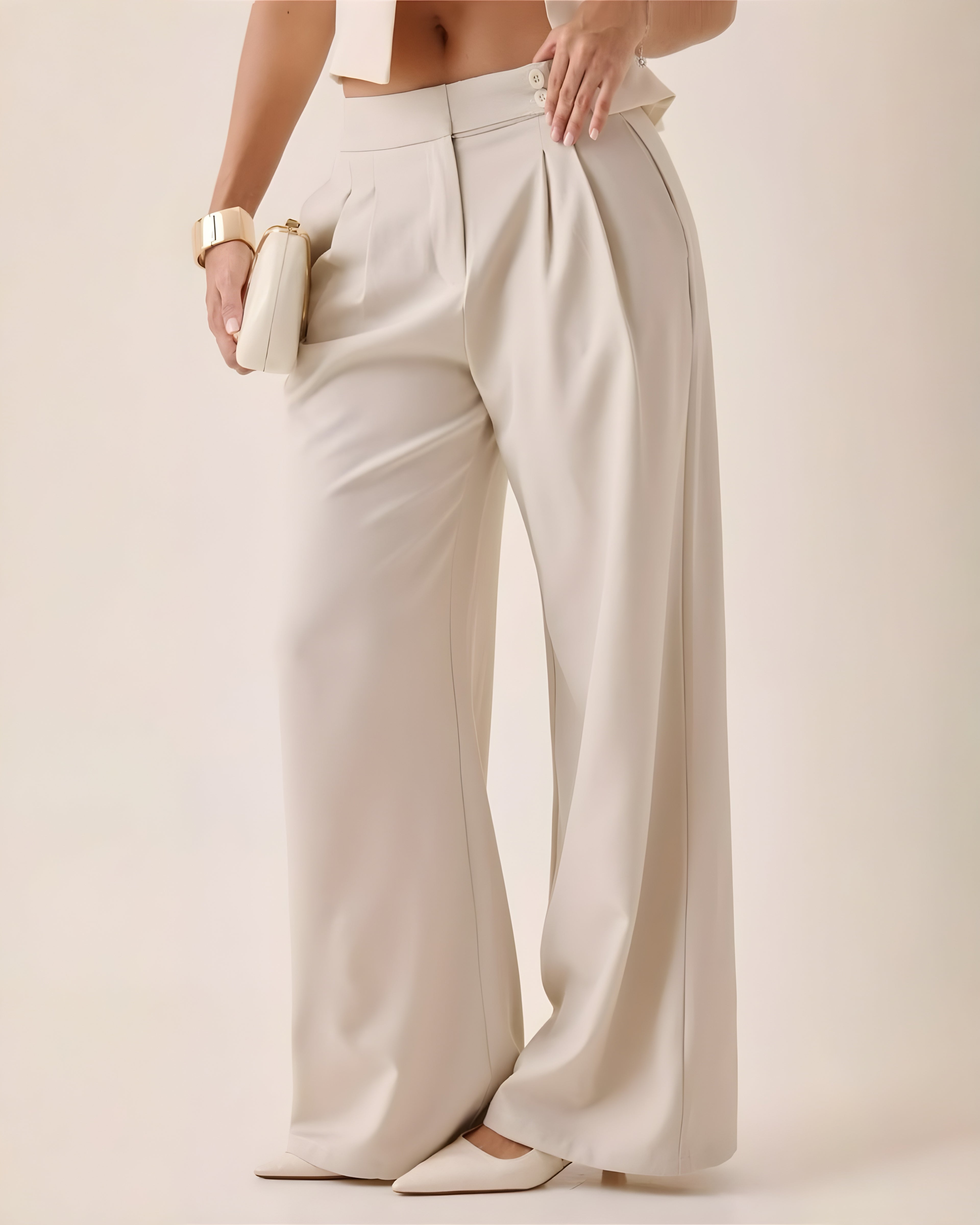 Pantalón Wide Leg Cruzado Tinto