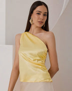 Blusa Un Hombro Satinada