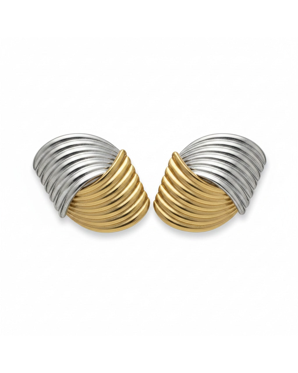 Aretes Plateados Dorado Curvos