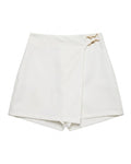 Falda Short Casual Drapeada