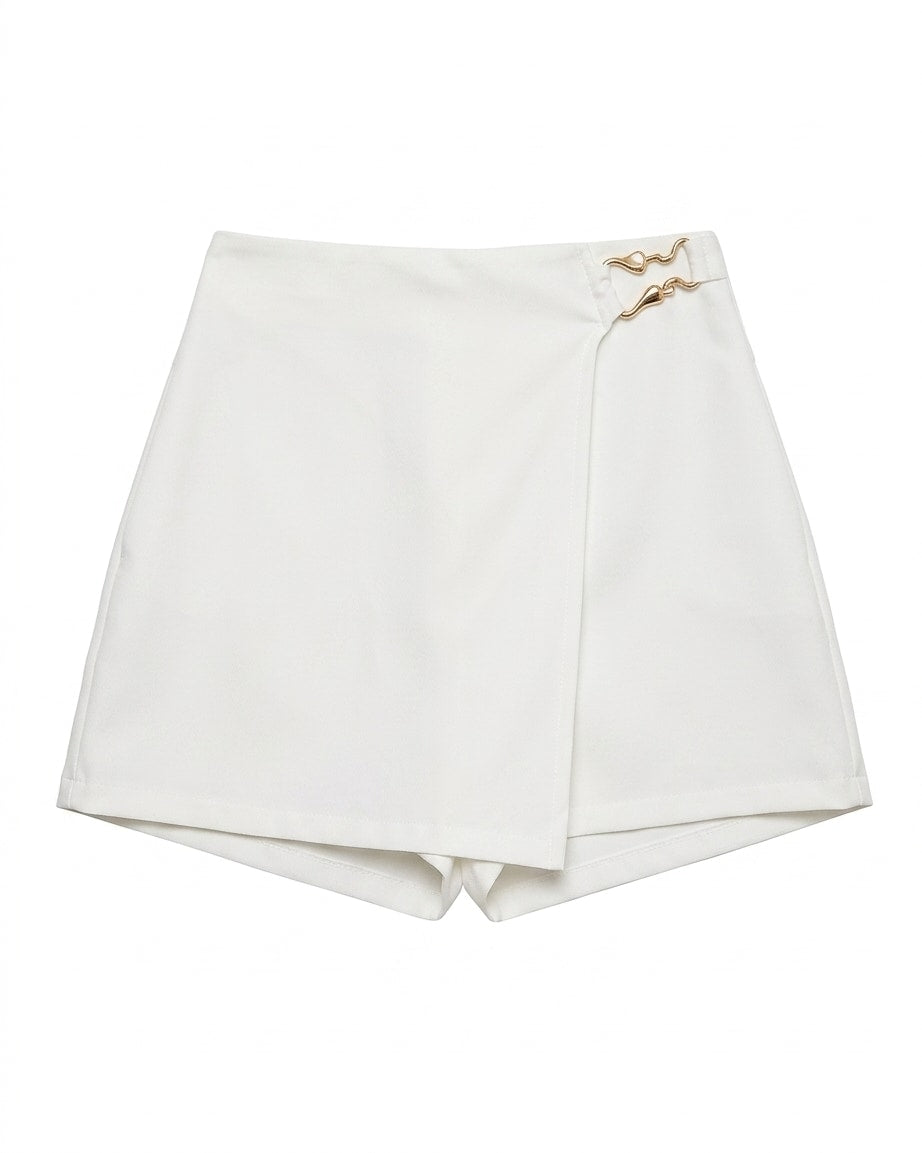 Falda Short Casual Drapeada