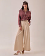 Camisa Satin Botones Dorados