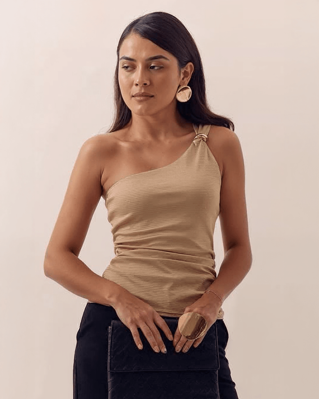 Blusa Asimétrica de Tirante Ancho para Mujer - ROXANZ