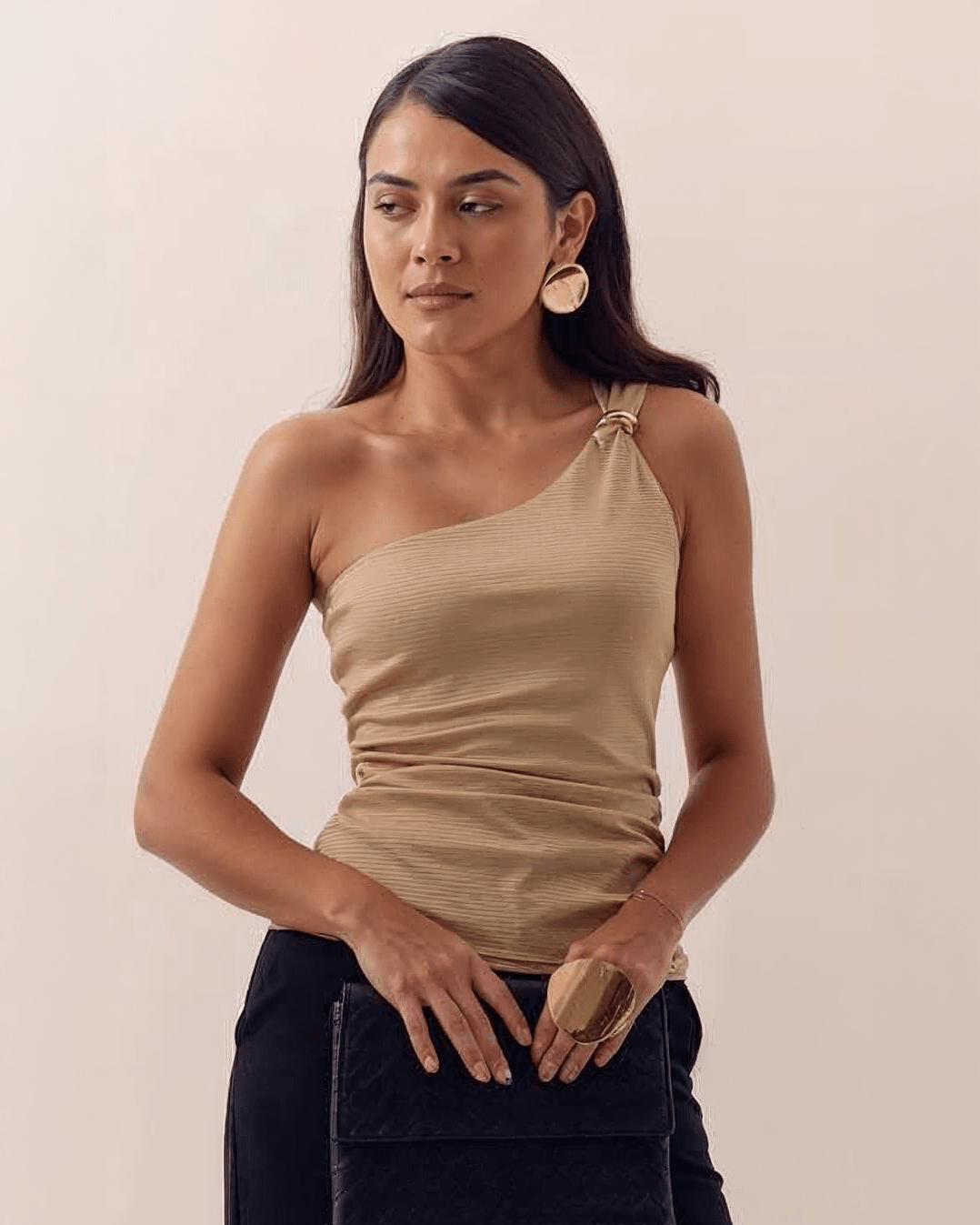 Blusa Asimétrica de Tirante Ancho para Mujer - ROXANZ