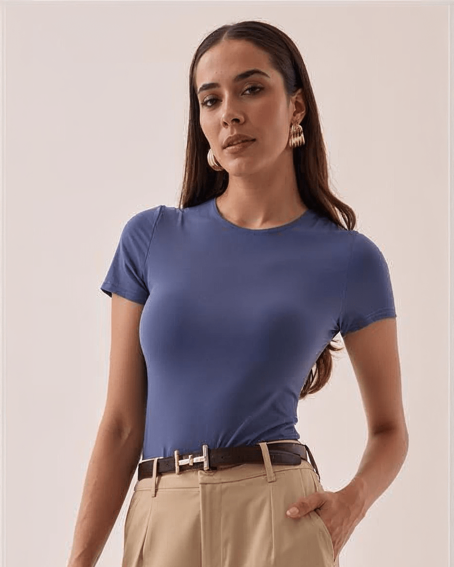 Blusa Casual de Manga Corta para Mujer - ROXANZ