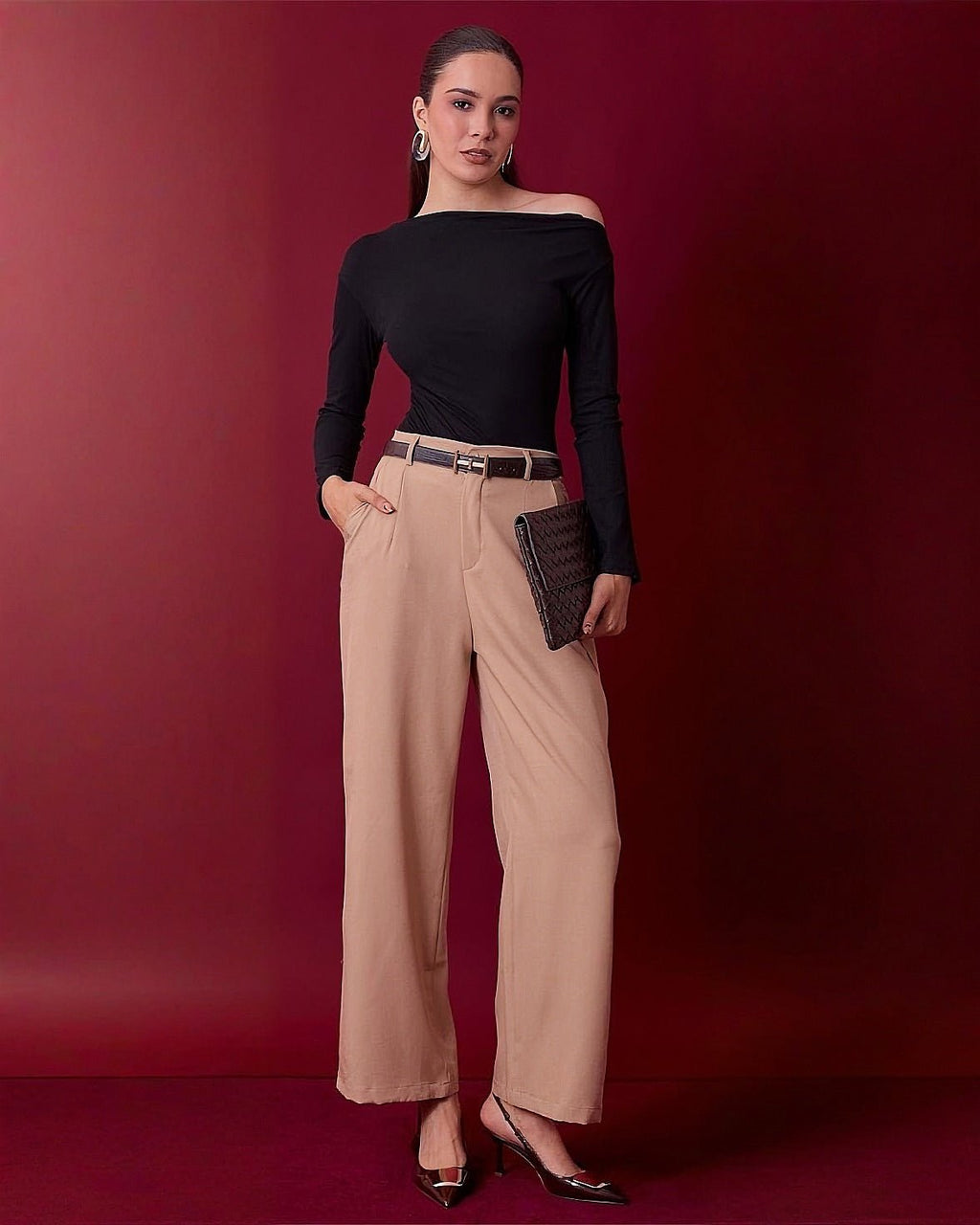 Blusa de Manga Larga con Hombros Descubiertos Elegante para Mujer - ROXANZ