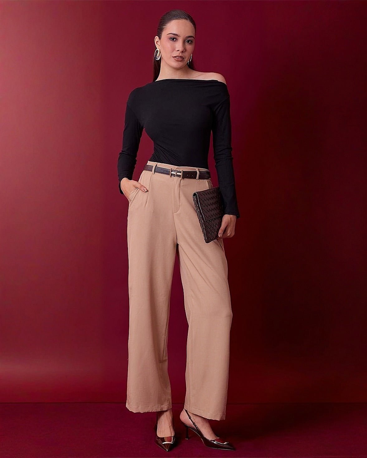 Blusa de Manga Larga con Hombros Descubiertos Elegante para Mujer - ROXANZ