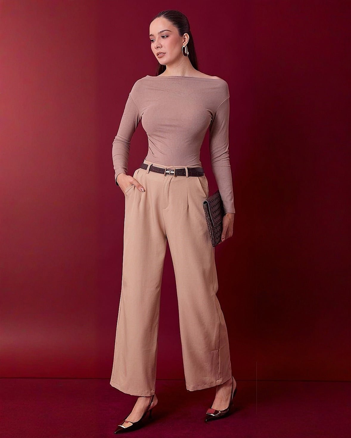 Blusa de Manga Larga con Hombros Descubiertos Elegante para Mujer - ROXANZ