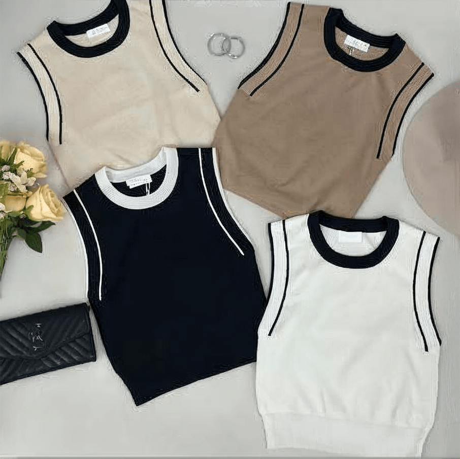 Blusa de Punto con Detalle de Rayas para Mujer - ROXANZ