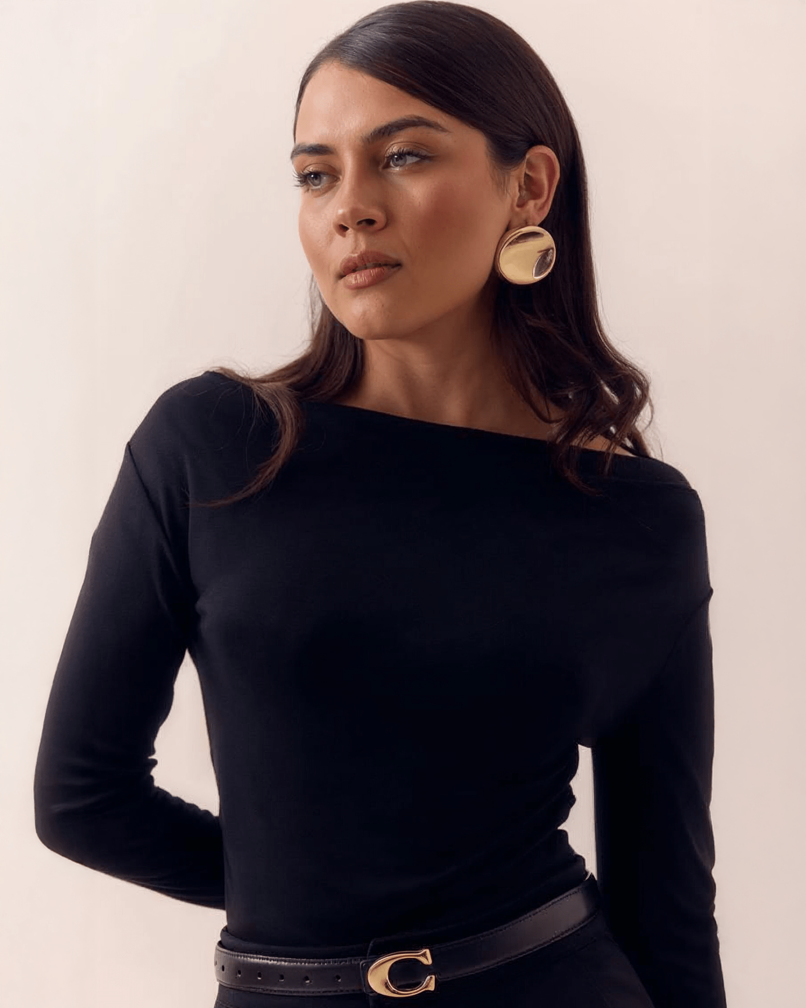 Blusa Manga Larga Mujer Escote Asimétrico - ROXANZ