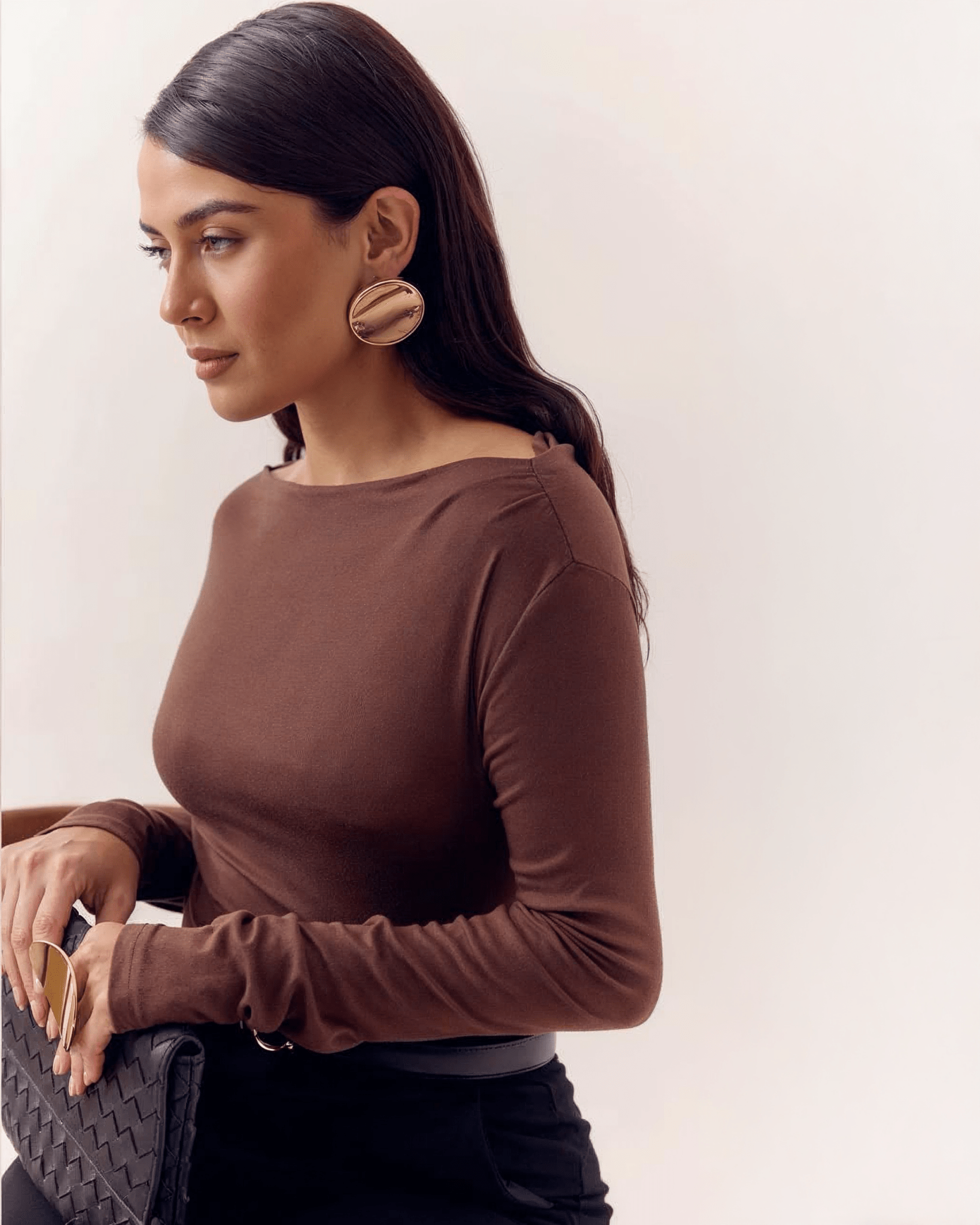 Blusa Manga Larga Mujer Escote Asimétrico - ROXANZ