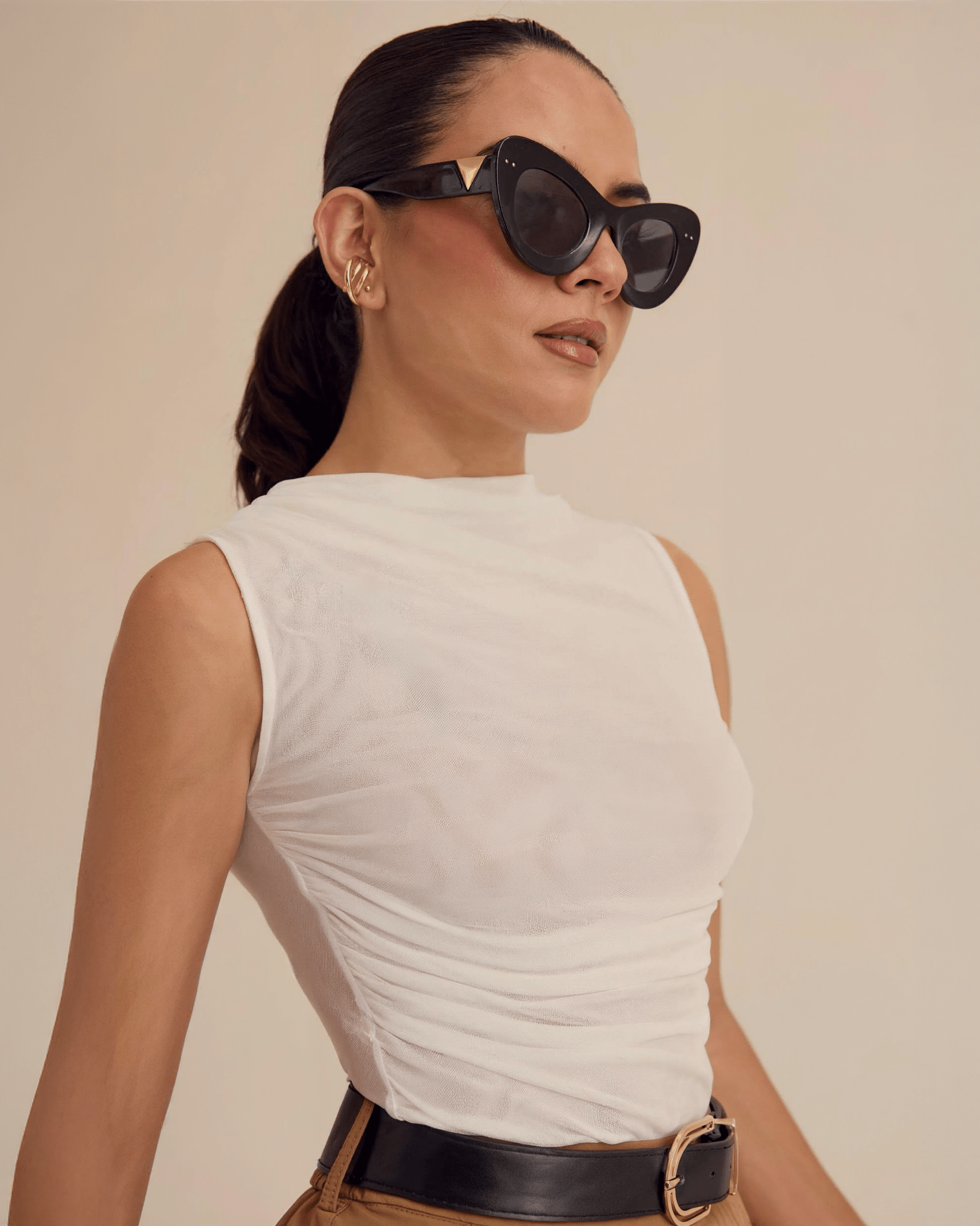 Blusa Mesh Sin Mangas - ROXANZ