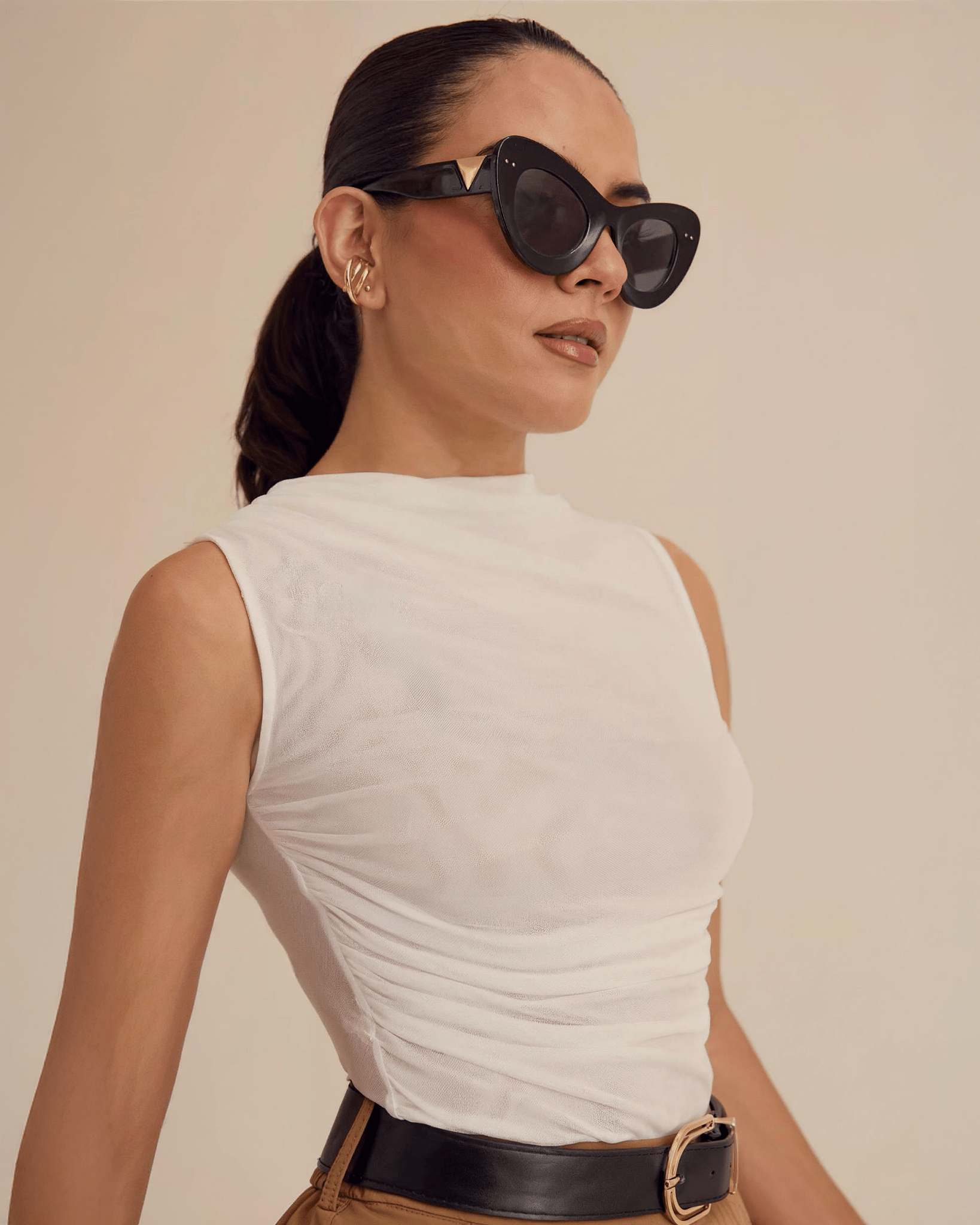 Blusa Mesh Sin Mangas - ROXANZ