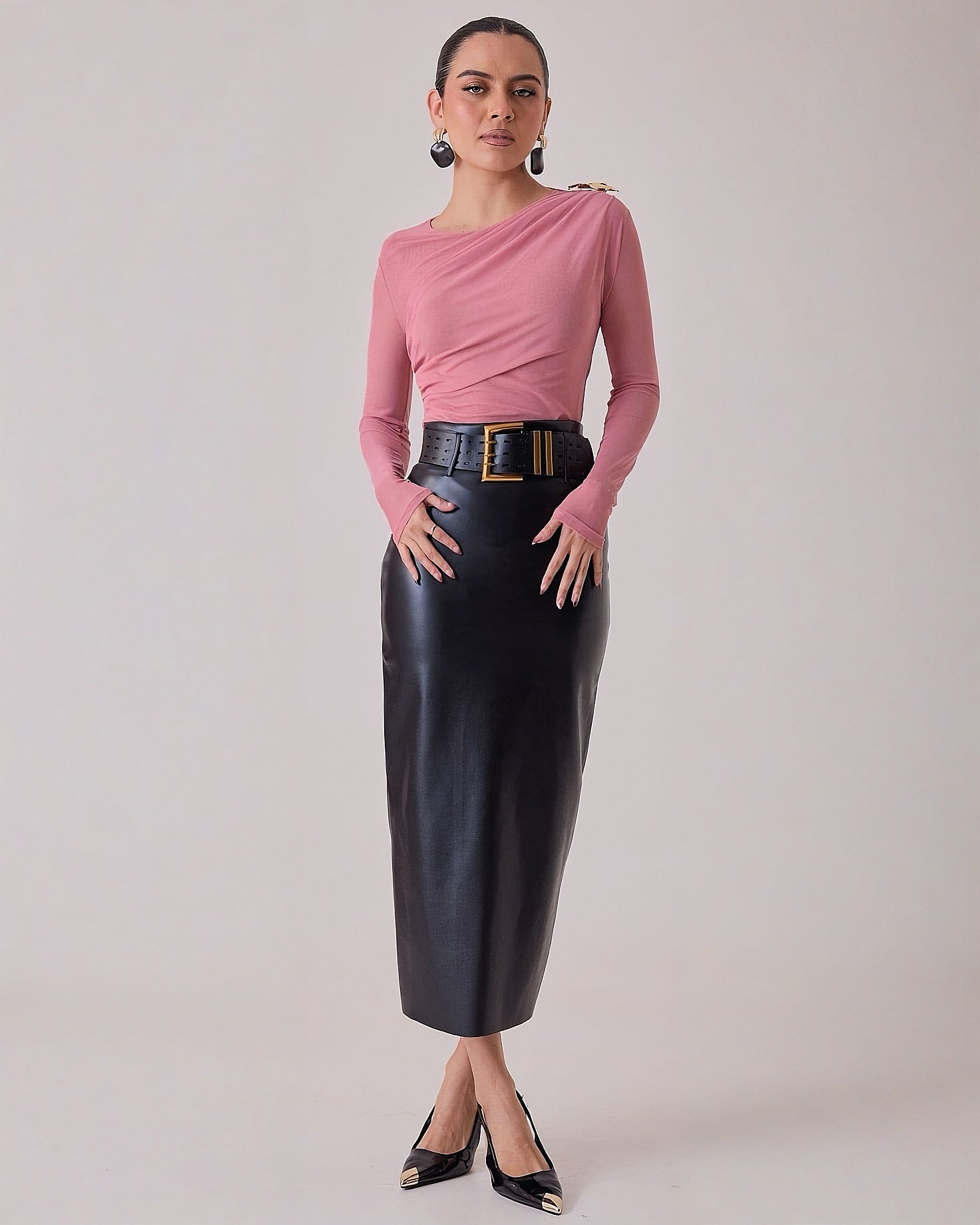 Blusa Transparente Manga Larga Elegante para Mujer - ROXANZ