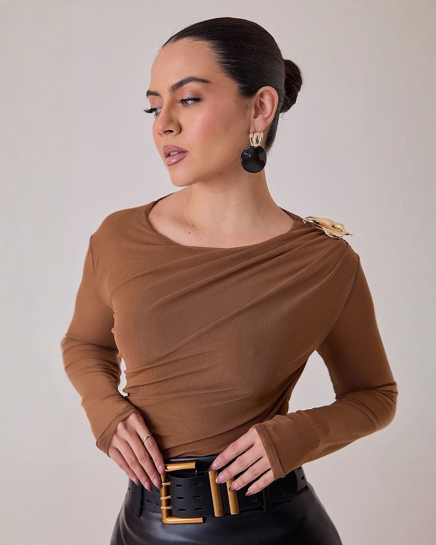 Blusa Transparente Manga Larga Elegante para Mujer - ROXANZ