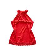 Blusa Halter Satinada Encaje