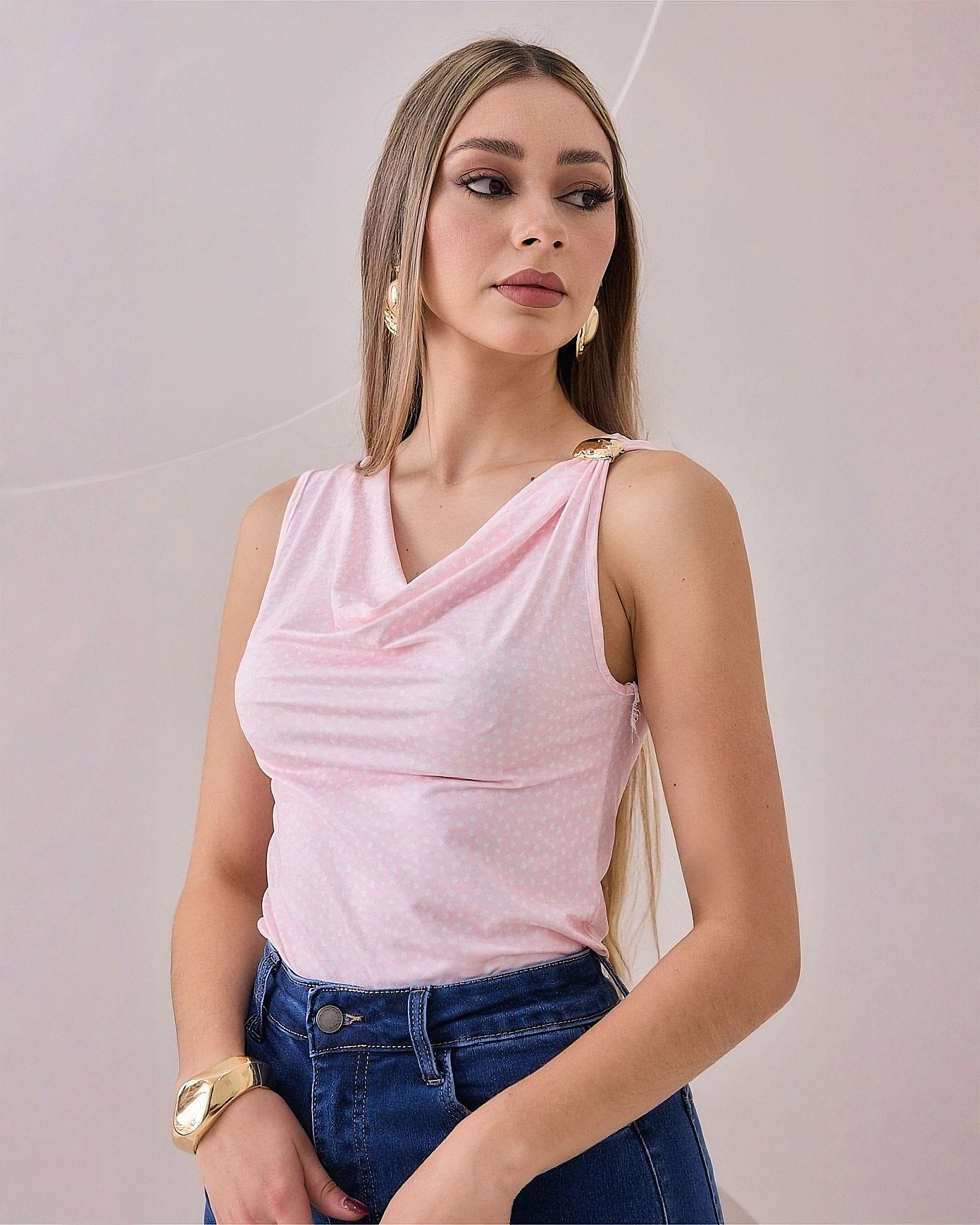 Blusa Manga Sisa Lunares