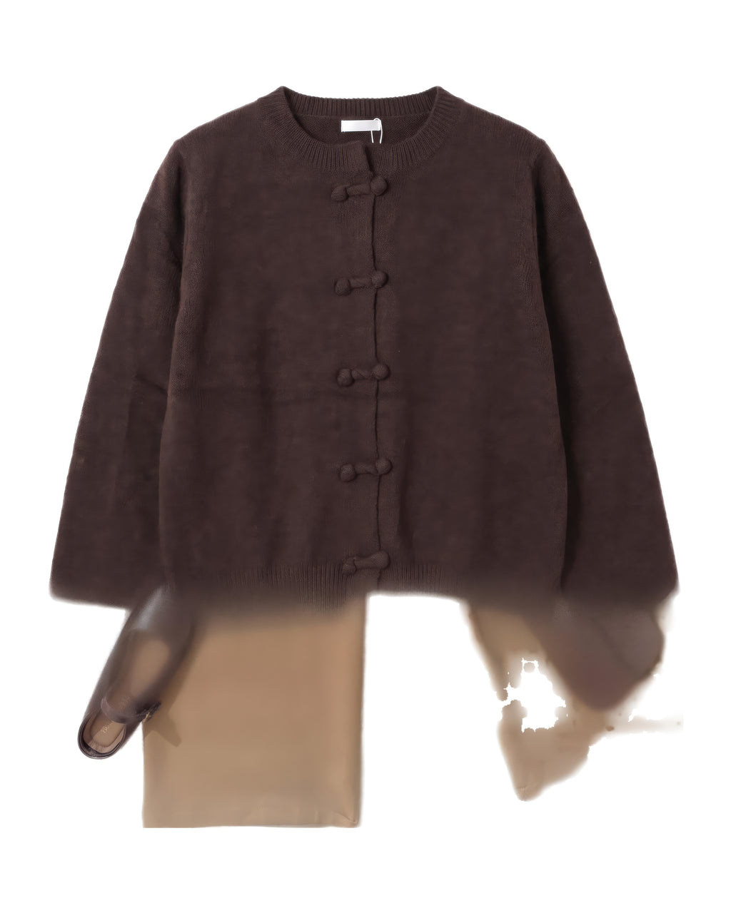 Sweater Tejido Estilo Asiático Café