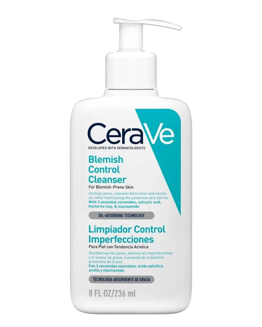 CeraVe Espuma limpiadora antiacné/Imperfecciones para piel grasa, 236 ml - Roxanz