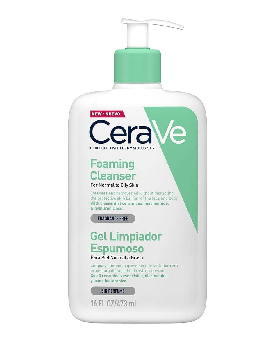 CeraVe Gel Limpiador Espumoso Diario para Piel Mixta, Grasa o con Acné 473ml - Roxanz