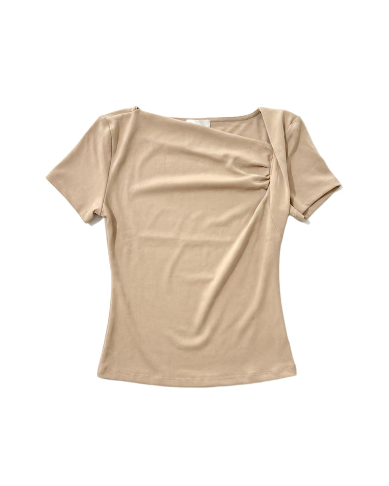 Blusa Cruzada Manga Corta Beige M Beige