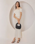 Blusa Hombros Caídos Broche