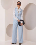Conjunto Chaleco Pantalón Coordinado Lunares