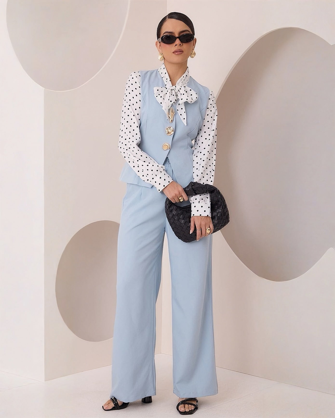 Conjunto Chaleco Pantalón Coordinado Lunares