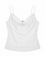 Top Satinado Escote Drapeado