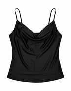 Top Satinado Escote Drapeado