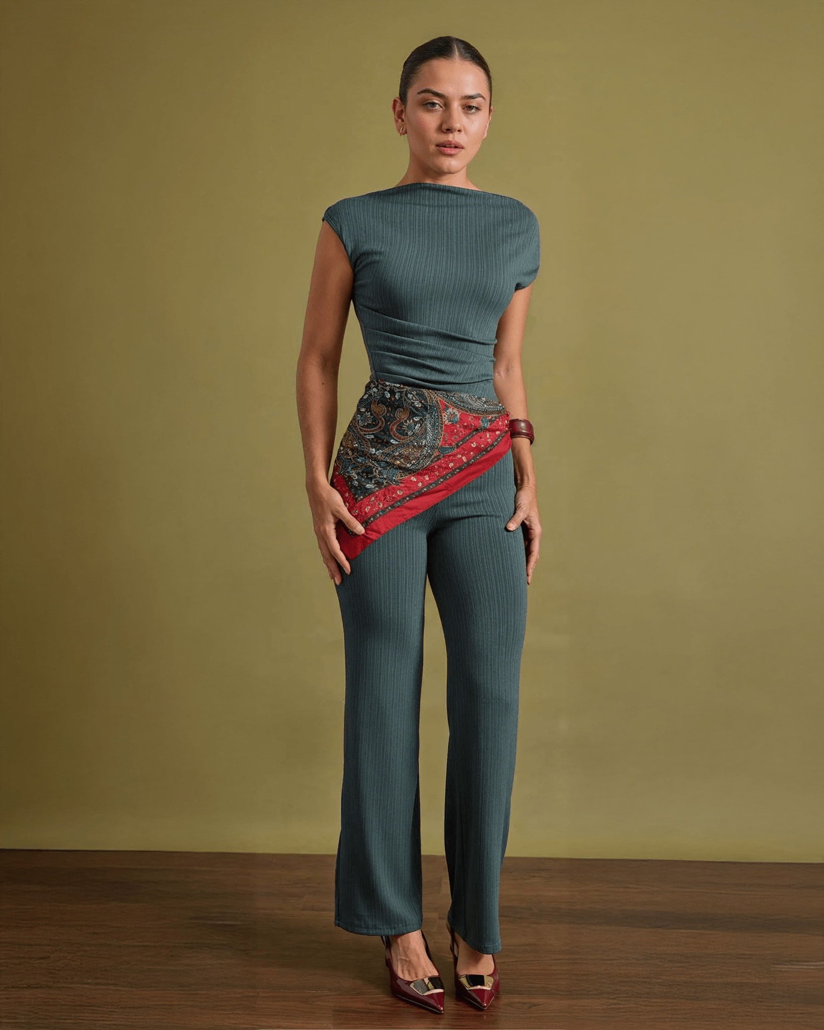 Conjunto Dama Elegante con Pantalón y Blusa de Punto - ROXANZ