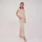 Conjunto de Blusa y Pantalón Ligero para Mujer en Color Pastel - ROXANZ