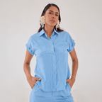 Conjunto de Blusa y Pantalón Ligero para Mujer en Color Pastel - ROXANZ