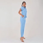 Conjunto de Blusa y Pantalón Ligero para Mujer en Color Pastel - ROXANZ