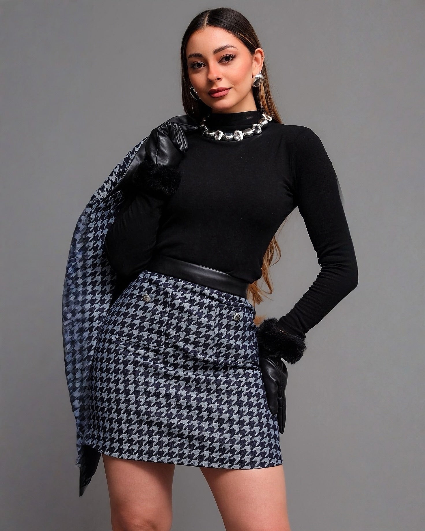 Conjunto de Falda con Botones Elegante para Mujer - ROXANZ