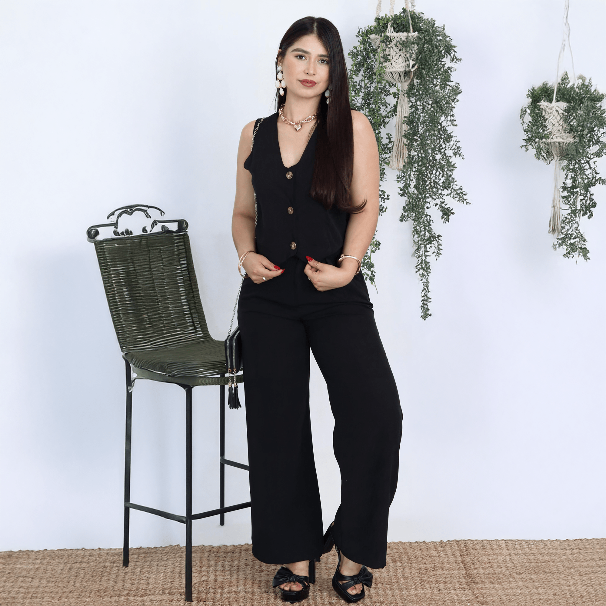 Conjunto Elegante de Pantalón y Chaleco en Colores Vibrantes - ROXANZ