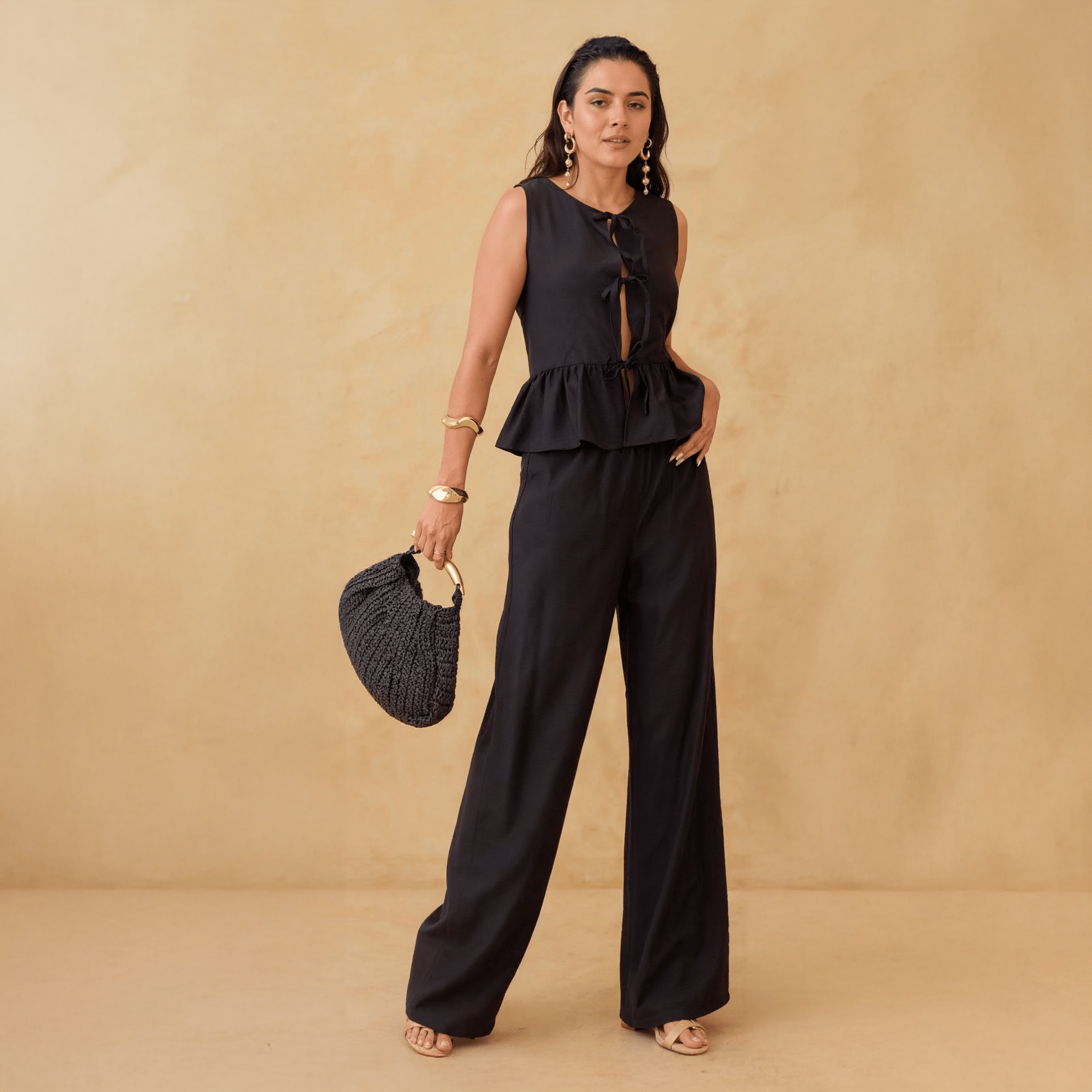 Conjunto Peplum de Top y Pantalón en Colores Variados - ROXANZ